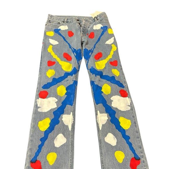 Designer Mirco Gaspari Hand Painted Jeans - Picture 2 of 9